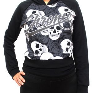 Blusa Feminina Moletom Chronic 420 Caveira Floral Preto