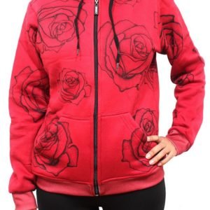 Blusa Moletom Chronic Vermelho Feminino Skull Flowers