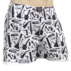 Cueca Samba Canção Cannabis Headshop Branca Ray Brown