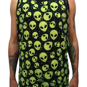 Camiseta Regata ET Brisado Alien Preto e Verde Ray Brown