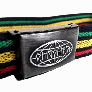 Cinto Chronic 420 Reggae Roots Listras Fivela Skate Lona