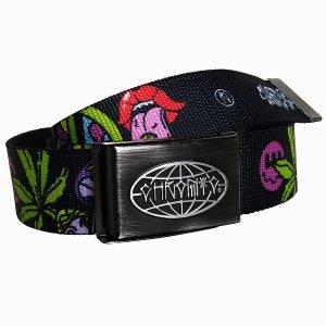 Cinto Chronic 420 Ganja Erva Brisas Fivela Lona Skateboard