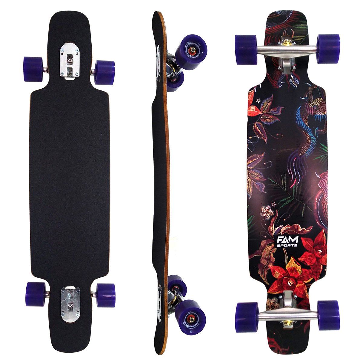 Skate Longboard Hondar Cruiser Montado Maple Completo Pro