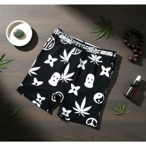 Cueca Samba Canção Chronic 420 Ganja CBD Erva Preto e Branco