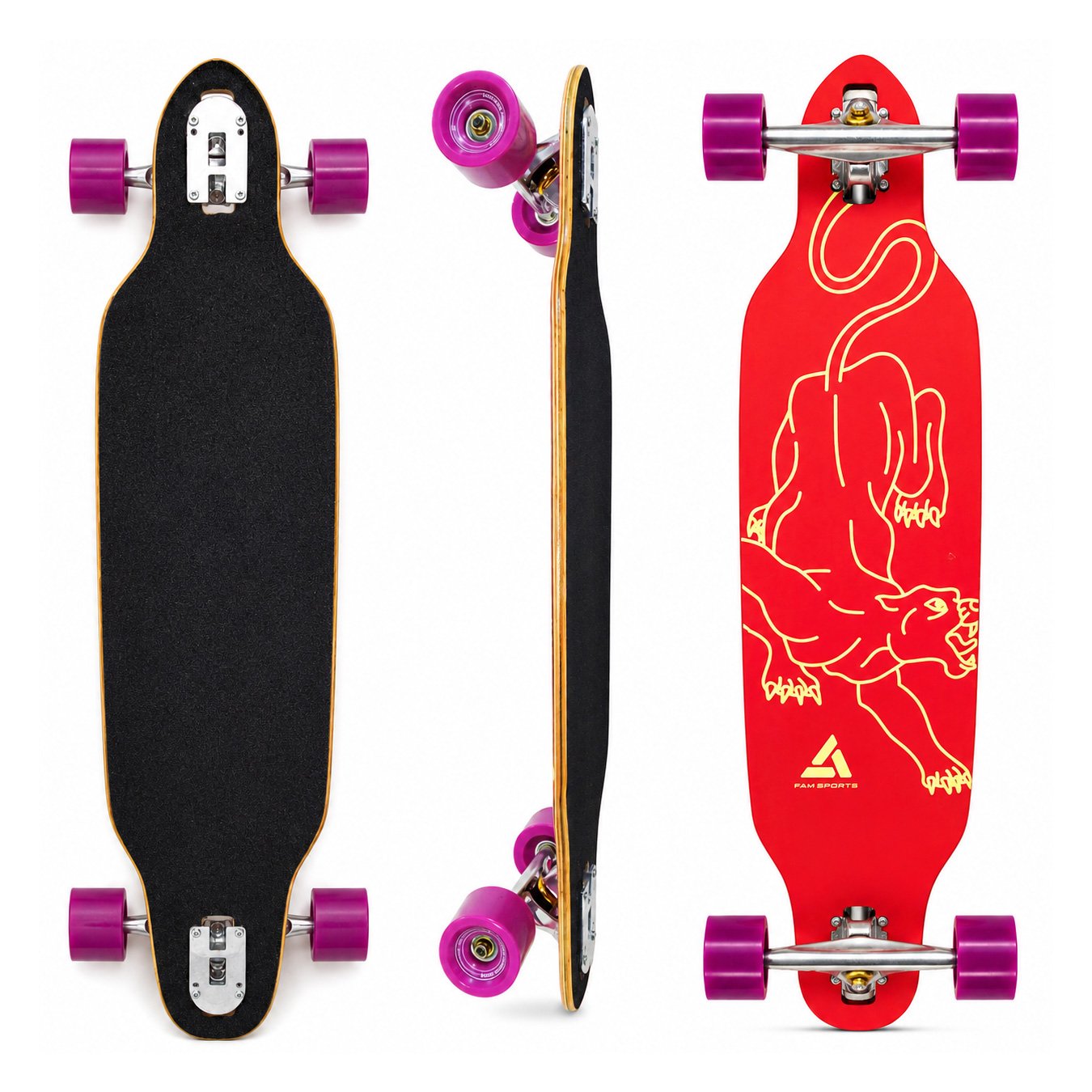 Skate Longboard Hondar FAM Montado Cruiser Maple Completo