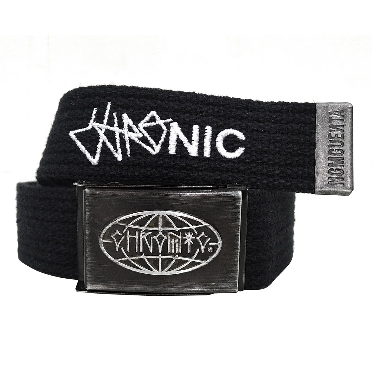 Cinto Chronic 420 Original Marginal Preto Lona Fivela Skate