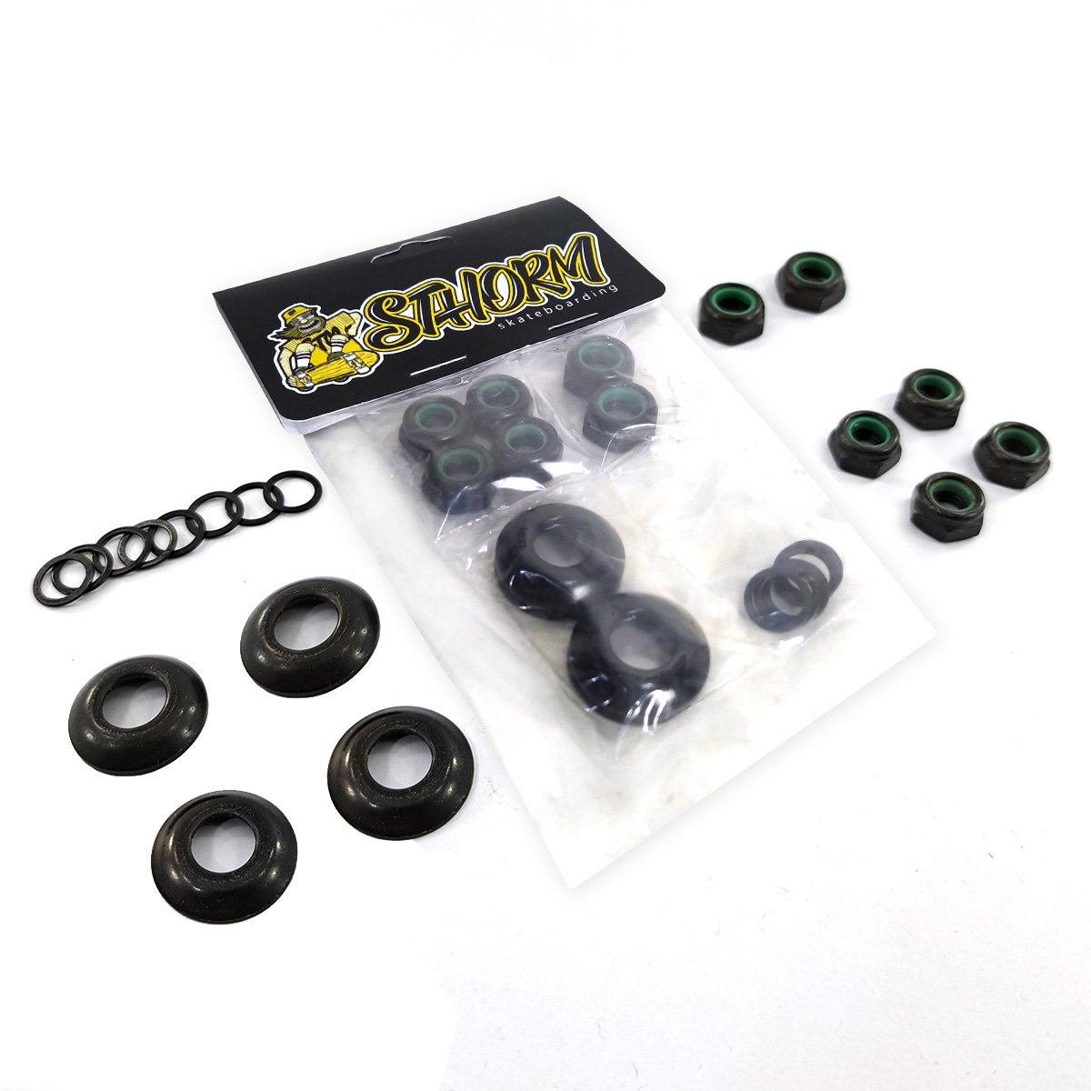 Kit Porcas Skate Sthorm Central 14 Eixo 13 e Arruelas Cone